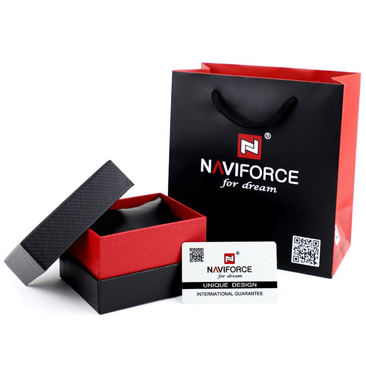 Naviforce Transparent Square Case Watch