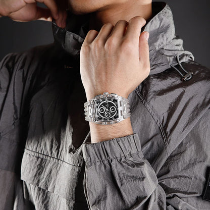 Naviforce Transparent Square Case Watch
